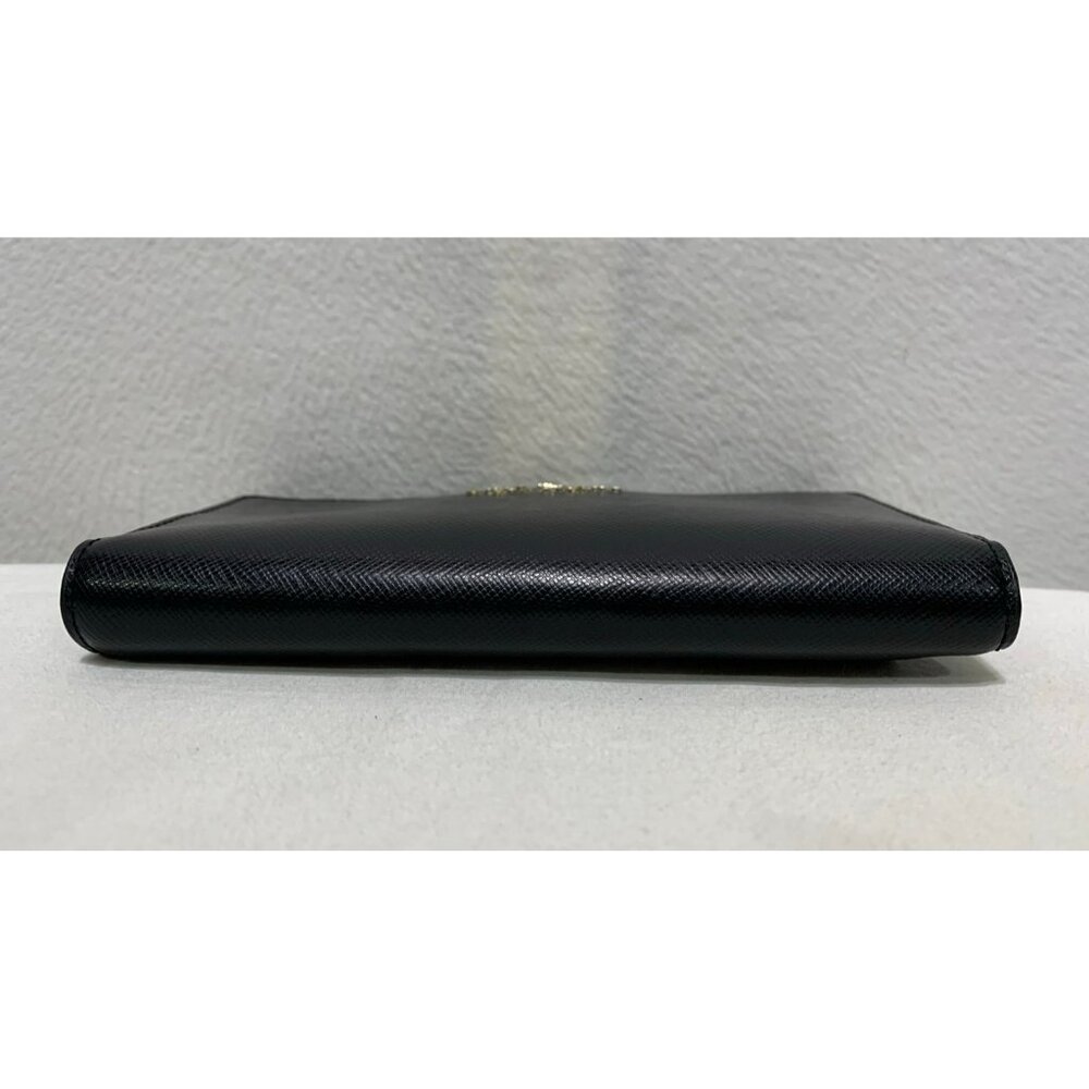 SOLD***Kate Spade Bifold Slim Wallet Black Snap Closure - Picture 4 of 11
